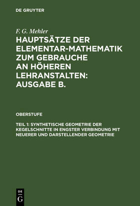 Mehler / Schulte-Tiggs |  Synthetische Geometrie der Kegelschnitte in engster Verbindung mit neuerer und darstellender Geometrie | Buch |  Sack Fachmedien