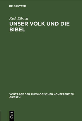 Eibach |  Unser Volk und die Bibel | Buch |  Sack Fachmedien