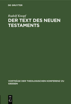 Knopf |  Der Text des Neuen Testaments | Buch |  Sack Fachmedien
