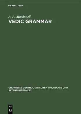 Macdonell |  Vedic grammar | Buch |  Sack Fachmedien