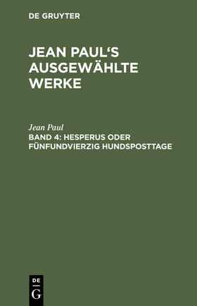 Paul |  Hesperus oder fünfundvierzig Hundsposttage | Buch |  Sack Fachmedien