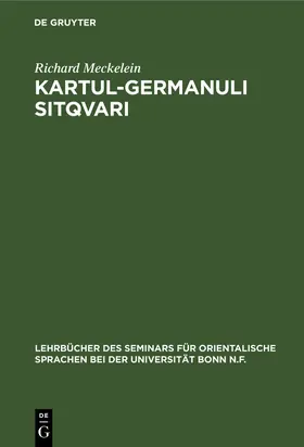 Meckelein |  Kartul-germanuli sitqvari | Buch |  Sack Fachmedien