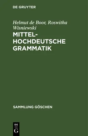 Wisniewski / Boor |  Mittelhochdeutsche Grammatik | Buch |  Sack Fachmedien