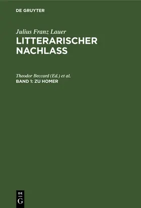 Hertz / Beccard |  Zu Homer | Buch |  Sack Fachmedien