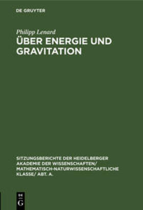 Lenard |  Über Energie und Gravitation | Buch |  Sack Fachmedien