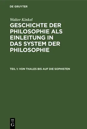 Kinkel |  Von Thales bis auf die Sophisten | Buch |  Sack Fachmedien