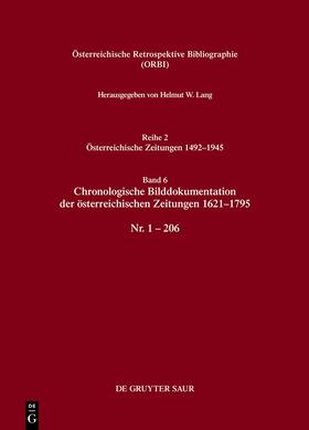 Lang |  Chronologische Bilddokumentation der österreichischen Zeitungen 1621-1795 | Buch |  Sack Fachmedien