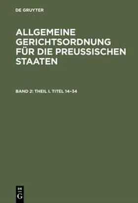  Theil I. Titel 14-34 | Buch |  Sack Fachmedien