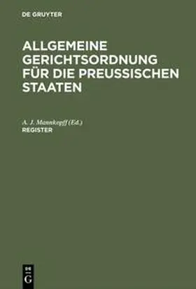 Mannkopff |  Register | Buch |  Sack Fachmedien