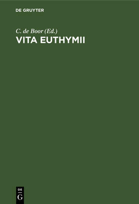 Boor |  Vita Euthymii | Buch |  Sack Fachmedien