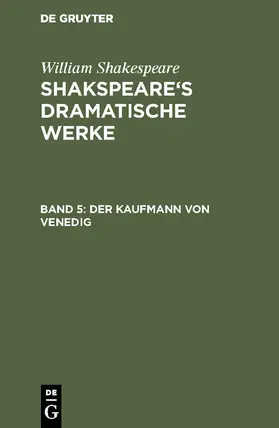 Shakespeare / Tieck / Schlegel |  Der Kaufmann von Venedig | Buch |  Sack Fachmedien