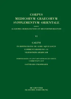 Strohmaier |  Galeni In Hippocratis De aere aquis locis commentariorum I–IV versio Arabica | eBook | Sack Fachmedien