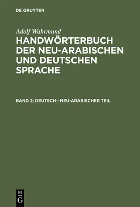 Wahrmund |  Deutsch - neu-arabischer Teil | Buch |  Sack Fachmedien