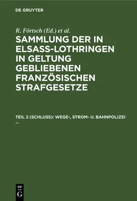 Leoni / Förtsch |  Wege-, Strom- u. Bahnpolizei ... | Buch |  Sack Fachmedien