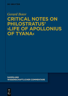 Boter |  Critical Notes on Philostratus’ ›Life of Apollonius of Tyana‹ | Buch |  Sack Fachmedien