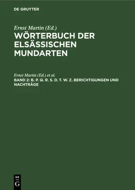 Martin / Lienhart |  B. P. Q. R. S. D. T. W. Z. Berichtigungen und Nachträge | Buch |  Sack Fachmedien