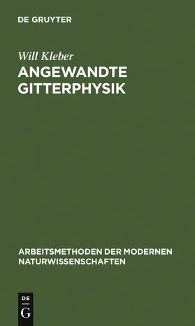 Kleber |  Angewandte Gitterphysik | Buch |  Sack Fachmedien