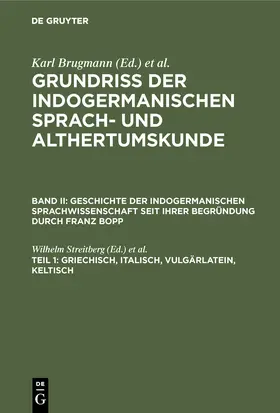 Bopp / Streitberg |  Griechisch, Italisch, Vulgärlatein, Keltisch | Buch |  Sack Fachmedien