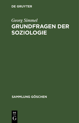 Simmel |  Grundfragen der Soziologie | Buch |  Sack Fachmedien