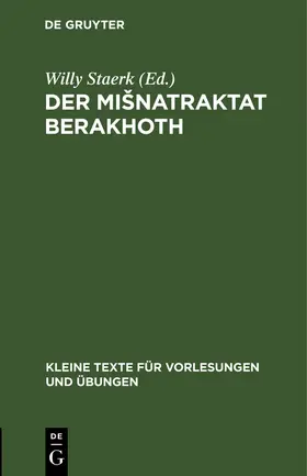 Staerk |  Der Mi¿natraktat Berakhoth | Buch |  Sack Fachmedien