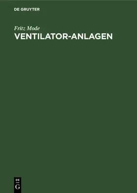 Mode |  Ventilator-Anlagen | Buch |  Sack Fachmedien