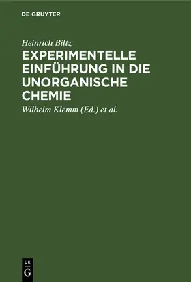 Biltz / Fischer / Klemm |  Experimentelle Einführung in die unorganische Chemie | Buch |  Sack Fachmedien