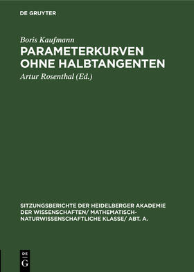 Kaufmann / Rosenthal |  Parameterkurven ohne Halbtangenten | Buch |  Sack Fachmedien