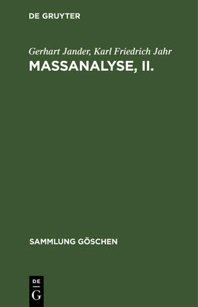 Jahr / Jander |  Maßanalyse, II. | Buch |  Sack Fachmedien