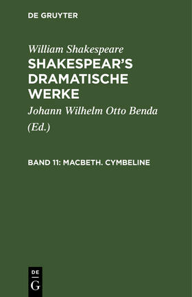 Shakespeare / Benda |  Macbeth. Cymbeline | Buch |  Sack Fachmedien