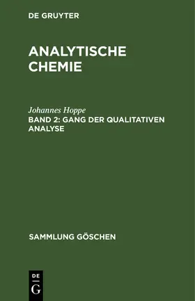 Hoppe |  Gang der qualitativen Analyse | Buch |  Sack Fachmedien