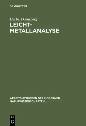 Ginsberg |  Leichtmetallanalyse | eBook | Sack Fachmedien