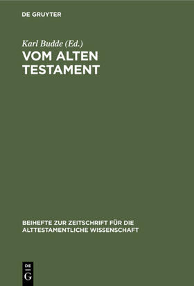 Budde |  Vom Alten Testament | eBook | Sack Fachmedien