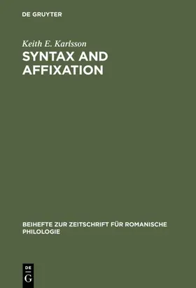 Karlsson |  Syntax and affixation | eBook | Sack Fachmedien