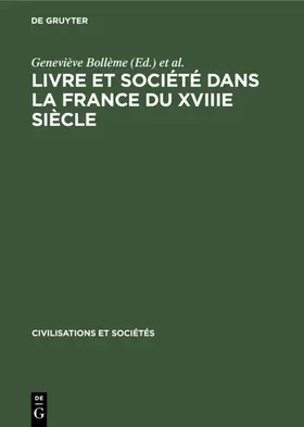 Bollème / Paris&gt / 6&gt |  Livre et société dans la France du XVIIIe siècle | eBook | Sack Fachmedien