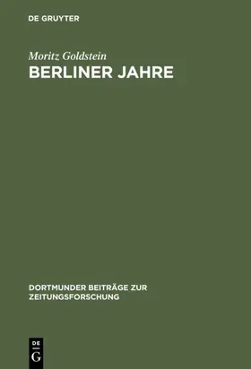 Goldstein |  Berliner Jahre | eBook | Sack Fachmedien