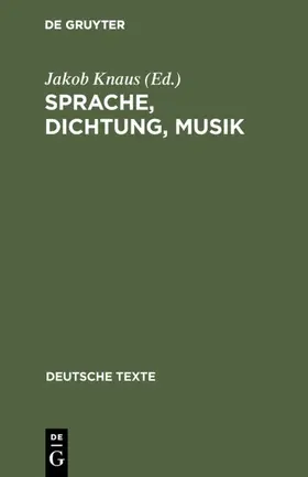 Knaus |  Sprache, Dichtung, Musik | eBook | Sack Fachmedien