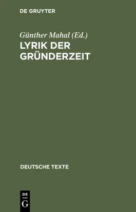 Mahal |  Lyrik der Gründerzeit | eBook | Sack Fachmedien