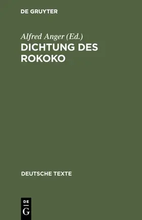 Anger |  Dichtung des Rokoko | eBook | Sack Fachmedien