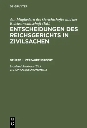 Auerbach |  Zivilprozessordnung, 2 | eBook | Sack Fachmedien