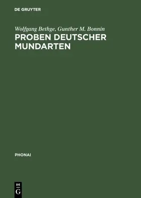 Bethge / Bonnin |  Proben deutscher Mundarten | eBook | Sack Fachmedien