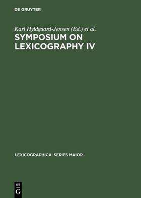 Hyldgaard-Jensen / Zettersten / Symposium on Lexicography &lt;4 |  Symposium on Lexicography IV | eBook | Sack Fachmedien