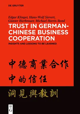 Klinger / Sievert / Bierbrauer |  Trust in German-Chinese Business Cooperation | Buch |  Sack Fachmedien