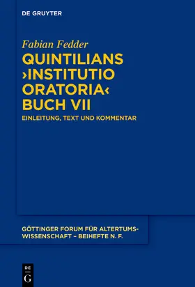 Fedder |  Quintilians ›Institutio oratoria‹ Buch VII | eBook | Sack Fachmedien