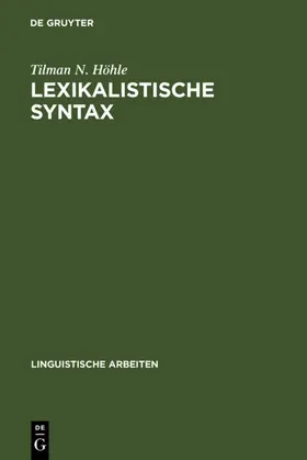 Höhle |  Lexikalistische Syntax | eBook | Sack Fachmedien