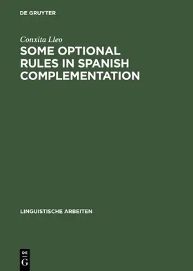 Lleo |  Some optional rules in Spanish complementation | eBook | Sack Fachmedien