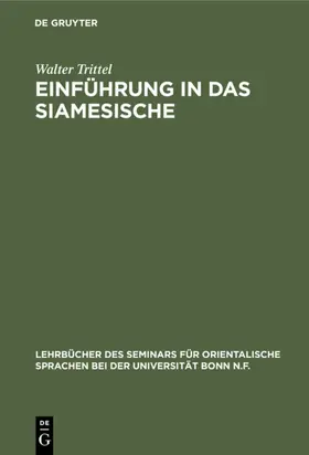 Trittel |  Einführung in das Siamesische | eBook | Sack Fachmedien