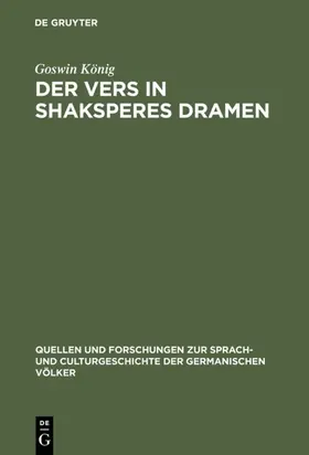 König |  Der Vers in Shaksperes Dramen | eBook | Sack Fachmedien