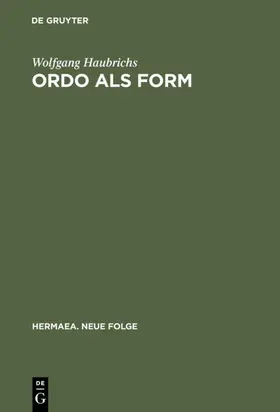 Haubrichs |  Ordo als Form | eBook | Sack Fachmedien