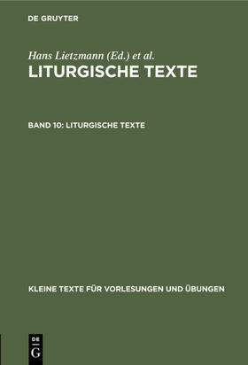 Lietzmann |  Liturgische Texte | eBook | Sack Fachmedien
