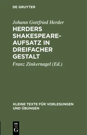 Herder / Zinkernagel |  Herders Shakespeare-Aufsatz in dreifacher Gestalt | eBook | Sack Fachmedien